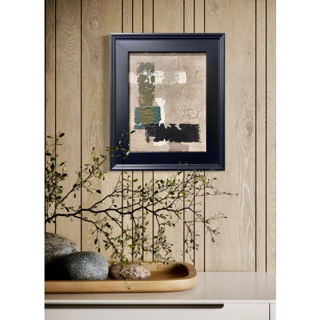 This original mixed-media abstract painting by J. Kent Martin is inspired by aerial views of farmland and the ordered...