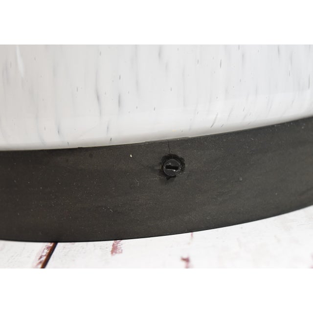 Vintage 1970s Mid-Century Modern Glashutte Limburg White Glass Mushroom Table Lamp Model A743 For Sale - Image 15 of 18