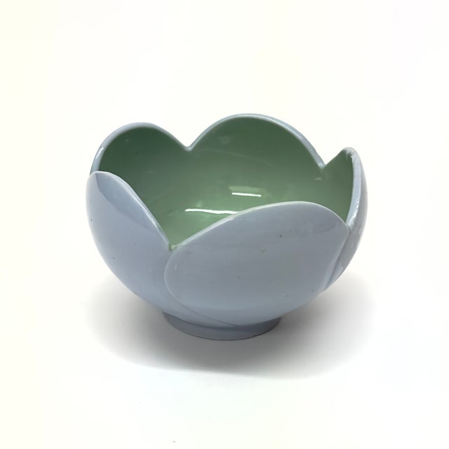 Muted Green & Pink Eclectic Serving Bowl Curation - Group of 6 For Sale - Image 10 of 12