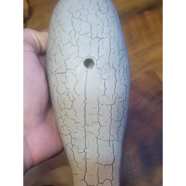 Wood Antique-Style "Crackle Finish" Yellowlegs Shorebird Decoy For Sale - Image 7 of 7