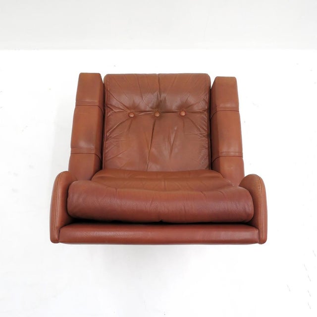Sienna Danish Wingback Leather Lounge Chair, 1970 For Sale - Image 8 of 10