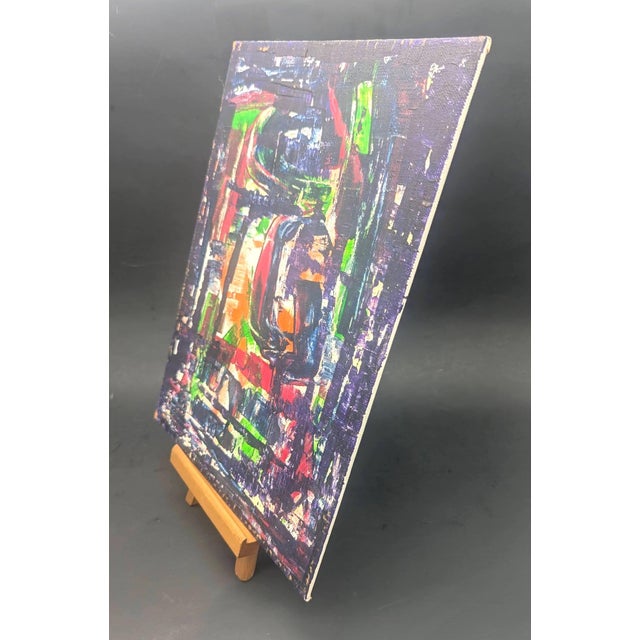 1970s 1973 Abstract Expressionist Oil Painting on Canvas Board, Unframed For Sale - Image 5 of 7