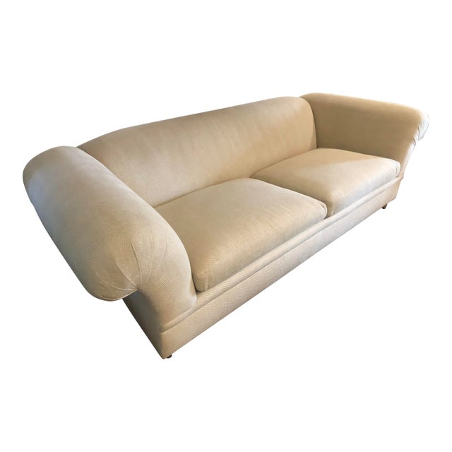 1980s Upholstered Sofa in the Manner of George Smith With Holland and Sherry Fabric For Sale
