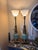 Mid-Century Modern Vintage Stiffel Celadon Green Ostrich Egg Brass Torchiere Lamps - a Pair For Sale - Image 3 of 7