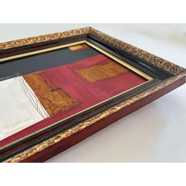 Black “Romantic” Black Abstract Art in Antique Frame, Transitional Living Room Art by JTS For Sale - Image 8 of 10