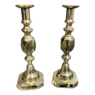 Victorian King of Diamonds Candlesticks, 1897, Set of 2 For Sale
