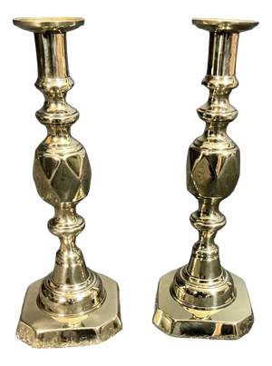 Victorian King of Diamonds Candlesticks, 1897, Set of 2