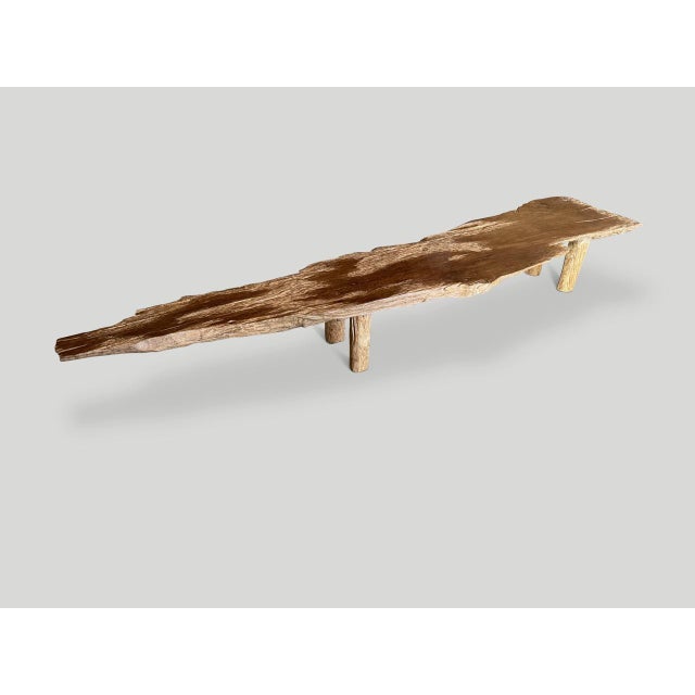 Contemporary Andrianna Shamaris Impressive Sculptural Teak Wood Bench Or Coffee Table For Sale - Image 3 of 6
