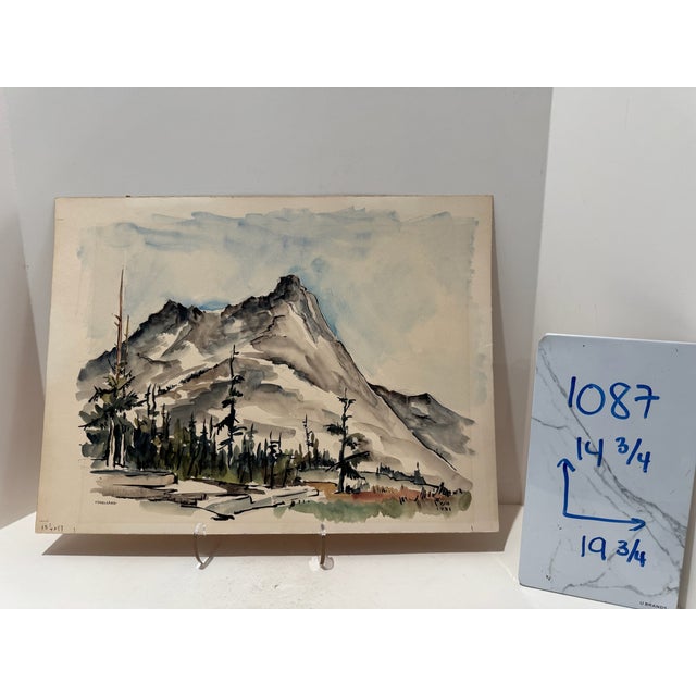 Gray Henry Emil Salloch Original Watercolor on Paper Vogelsang Mt., California. 1951. For Sale - Image 8 of 8