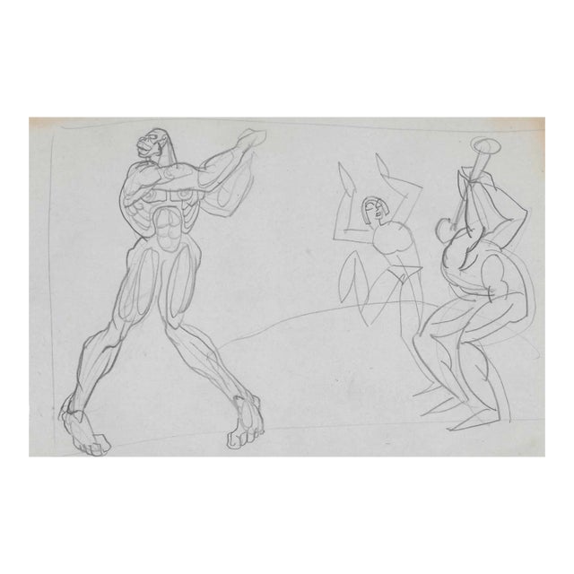 1920s Henry Keller Jazz Nude Drawing For Sale