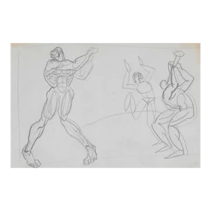1920s Henry Keller Jazz Nude Drawing