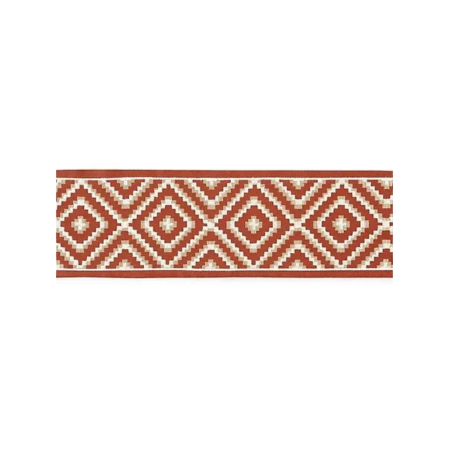 Transitional Scalamandre Medina Embroidered Tape, Carnelian For Sale - Image 3 of 3
