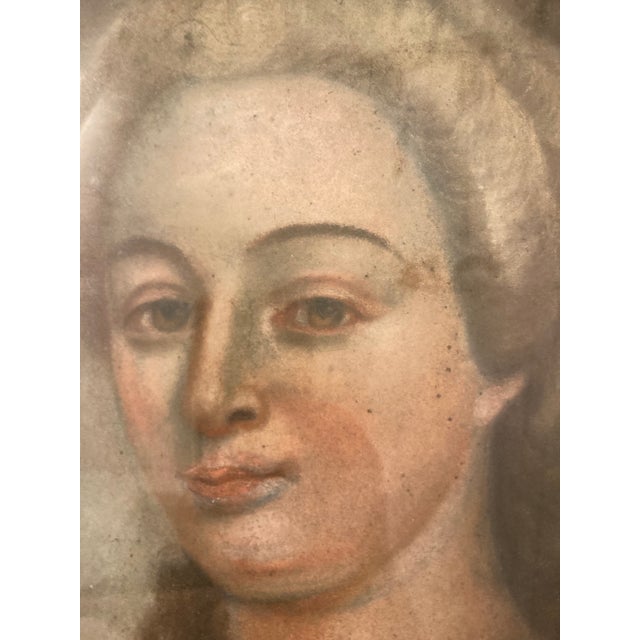 Drawing/Sketching Materials French 18th Century Pastel Drawing Portrait of a Lady For Sale - Image 7 of 10