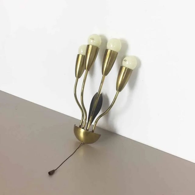 Italian Wall Light in Metal and Brass, 1960s For Sale - Image 4 of 10