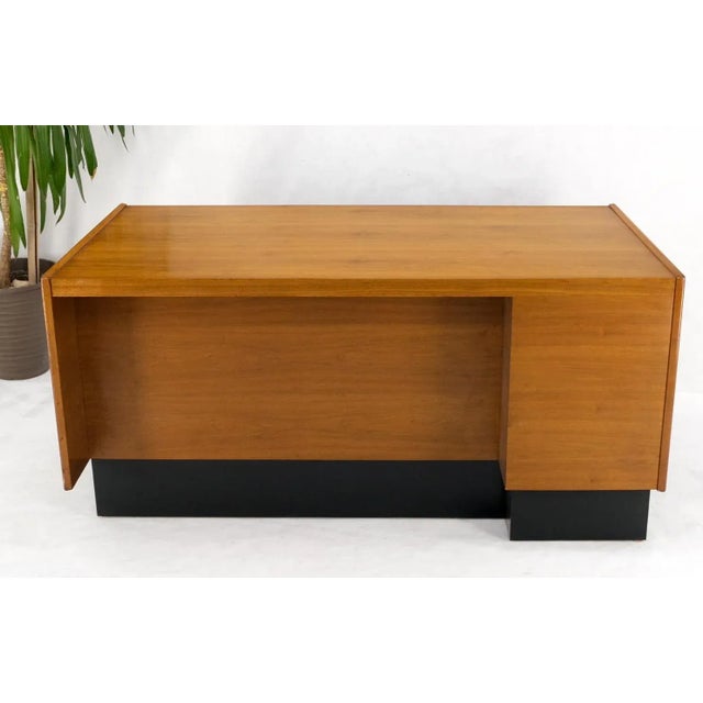 American Walnut Ed Wormley for Dunbar Double Pedestal Desk w/ Folding Return For Sale - Image 10 of 13