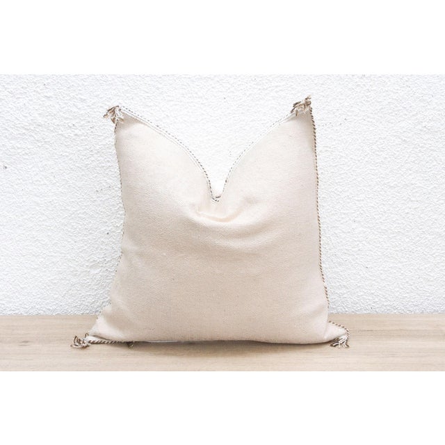 Textile Salt & Sand Silk Rug Pillow For Sale - Image 7 of 8