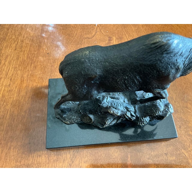 Vintage Cast Solid Brass With Bronze, Finish, Moose Sculpture/Doorstop - Style After Robert B Tate’s For Sale - Image 4 of 6