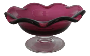 Antique Victorian Cranberry Glass Dish