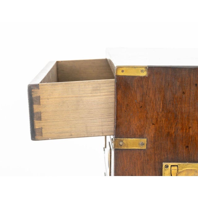 Campaign Style Brass Mounted Chest of Drawers For Sale In New York - Image 6 of 7