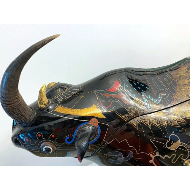 Rhino Contemporary Japanese Lacquer Art by Someya Satoshi For Sale - Image 9 of 13