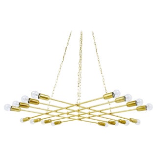 Austrian Brass Chandelier from Rupert Nikoll, 1950s For Sale