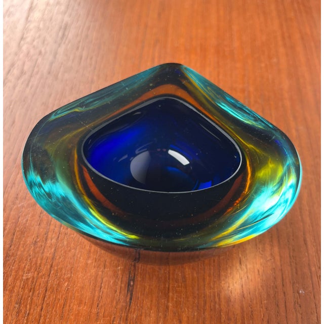 Vintage Italian Sommerso Murano Glass Bowl, 1970s For Sale - Image 11 of 18