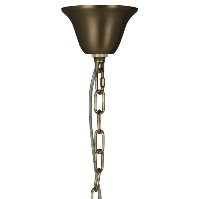 Mid-Century Modern NOIR Linden Chandelier, Antique Brass, and Black Iron For Sale - Image 3 of 3