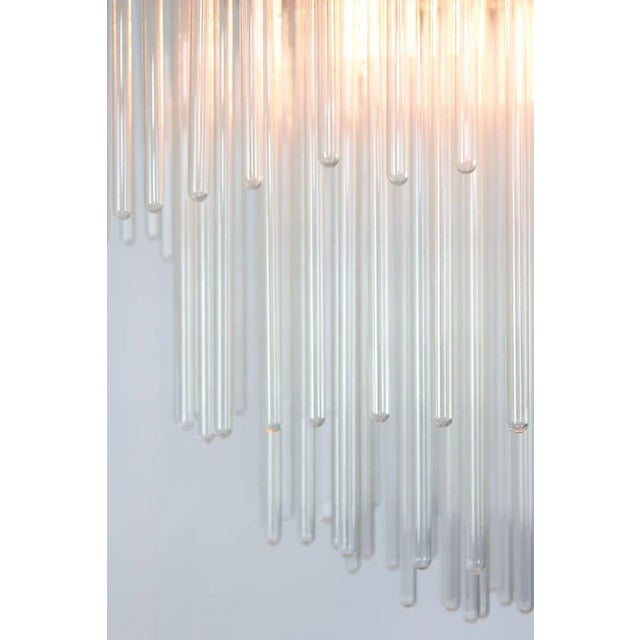 Contemporary Minimalist Hand Blown Glass Chandelier, 1970s For Sale - Image 3 of 18