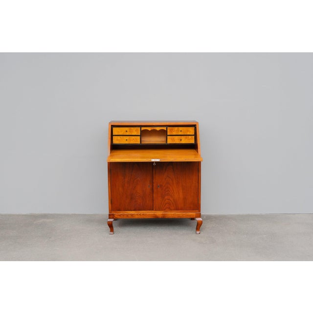 Art Nouveau Secretary Desk in Oak, Early 20th Century For Sale - Image 5 of 18