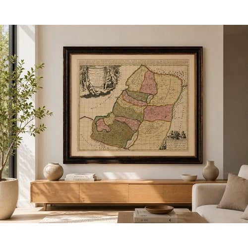 Sanson & Schenk Biblical Map of the Twelve Tribes of Israel, circa 1700 A beautifully engraved and richly detailed antique...
