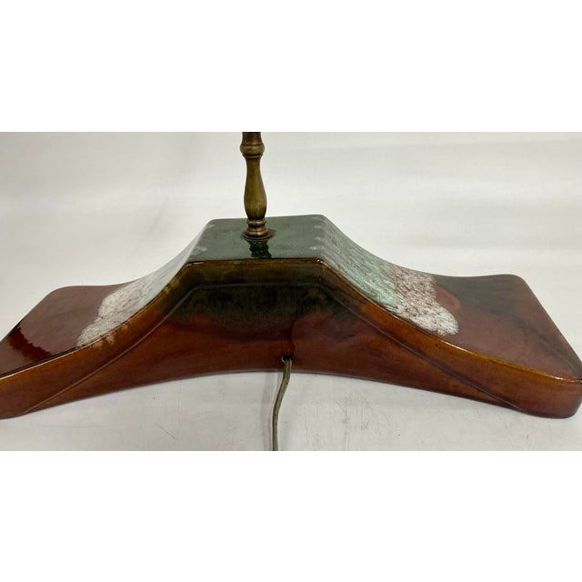 Ceramic Midsentury Seramic Lamp With Original Parchment Shade For Sale - Image 7 of 12
