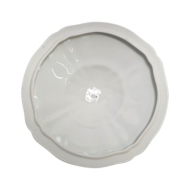 Mid-Century Limoges France White Porcelain Scalloped Covered Tureen For Sale - Image 9 of 18