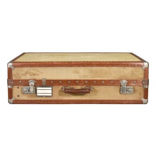 French Antique Steamer Trunk Suitcase, 1920s For Sale