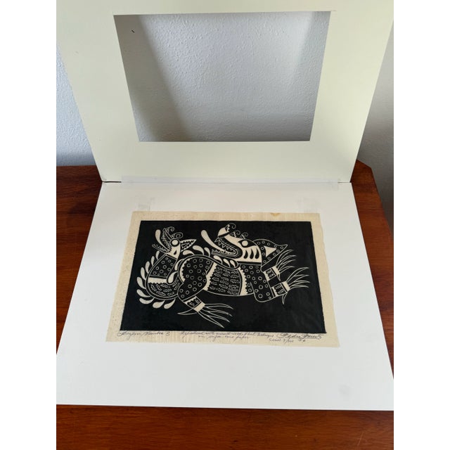 Signed 1970s Pedro Puerta "Dragon Number 3" 7/100 Wood Block Print For Sale In Boise - Image 6 of 12