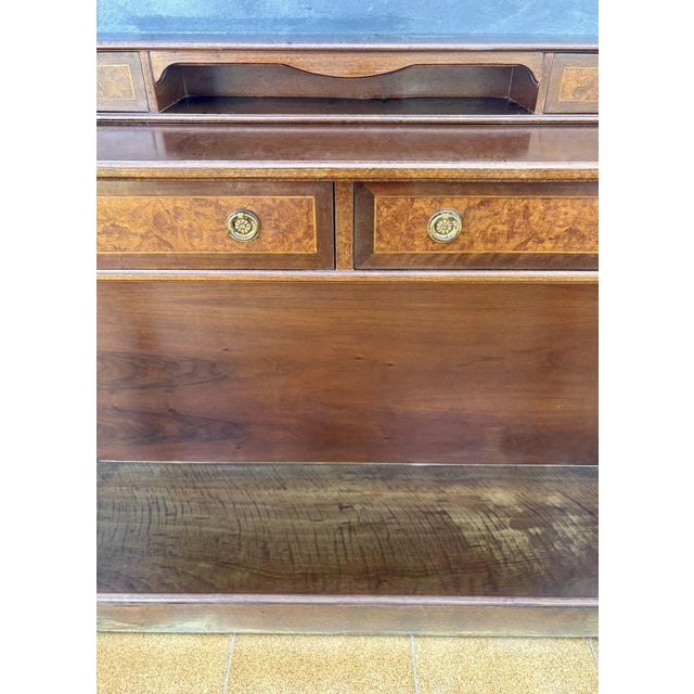 Brown Empire Style Console with Burlwood Veneer and Bronze Details, 1940 For Sale - Image 8 of 13