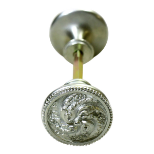 Vintage Nickeled Brass Swirl Entry Door Knobs