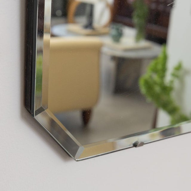 1930s French Art Deco Rectangular Beveled Mirror For Sale - Image 9 of 10