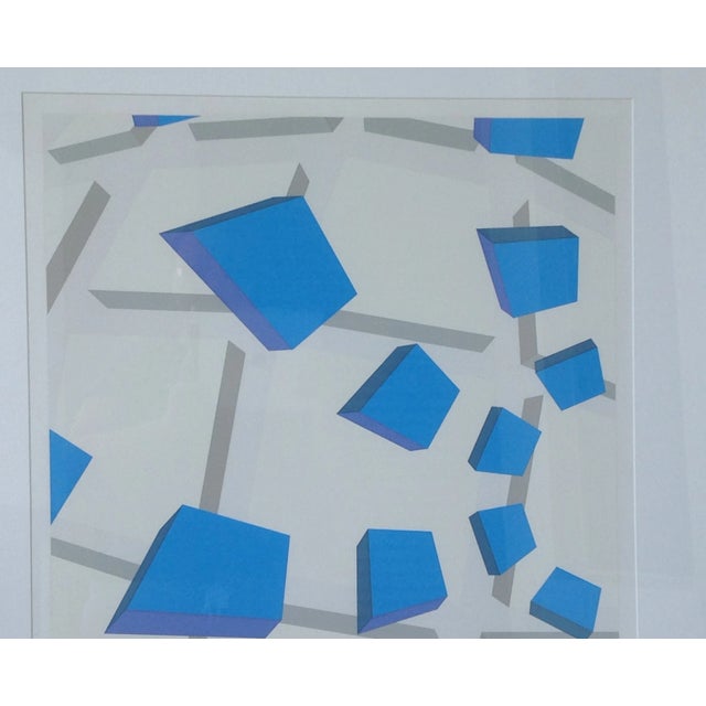 Vintage C.1981 Original Signed M. Levine "Artist Proof" Abstract Geometric Off-Set Lithograph For Sale In West Palm - Image 6 of 11