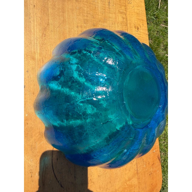 Glass Mid-Century Modern Blenko Lotus Bowl For Sale - Image 7 of 7