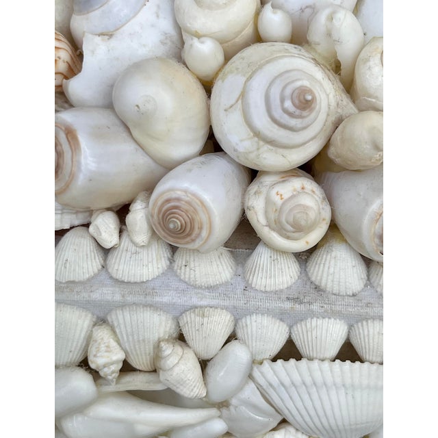 Vintage White Seashell Covered Box Sailor’s Valentine For Sale - Image 12 of 15