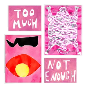 Wild Fuchsia Gallery Wall, Set of 4