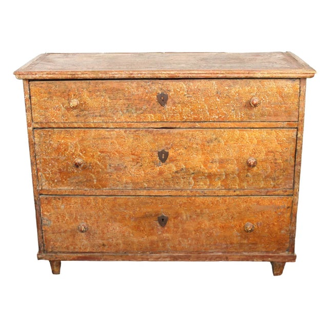 A lovely rustic painted pine Swedish commode in a “burnt” red color. This is a very useful piece of furniture for any...