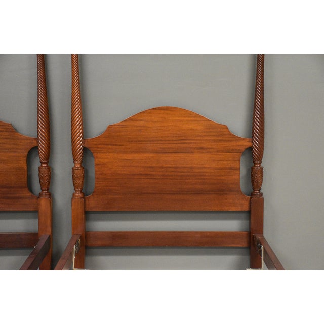 Mid-Century Modern Mahogany Antique Twin Beds - A Pair For Sale - Image 3 of 10