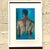 Wood Vintage Boho Portrait of a Man Oil Pastel on Canvas For Sale - Image 7 of 12
