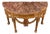 Vintage Hollywood Regency Louis XVI Style Carved Wood Demilune Console Table With Pink Marble Top For Sale