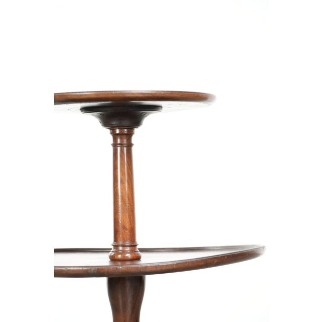 Antique English Oak Etagere or Side Table with Two Round Tabletops, 19th Century For Sale - Image 3 of 6