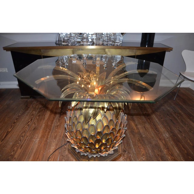 Illuminated Glass Pineapple Dining Table from Maison Jansen, 1970s For Sale - Image 3 of 13
