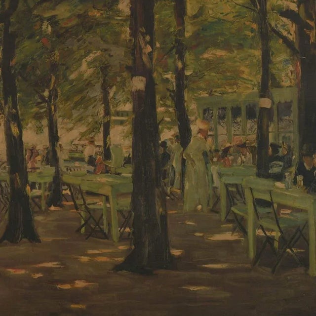 This Framed Print on Canvas Pressure Motif Oude Wave After Max Liebermann (1847 - 1935) is a serene and impressionistic...