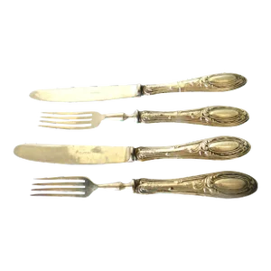 Solingen German 800 Continental Silver-Handled Set, Knife & Fork, Set of Two