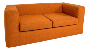 Mid-Century Modern Orange Two-Seater Sofa, 1970s